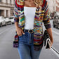 Zoe – strickjacke mit regenbogenstreifen und offener vorderseite - LOVEZOE