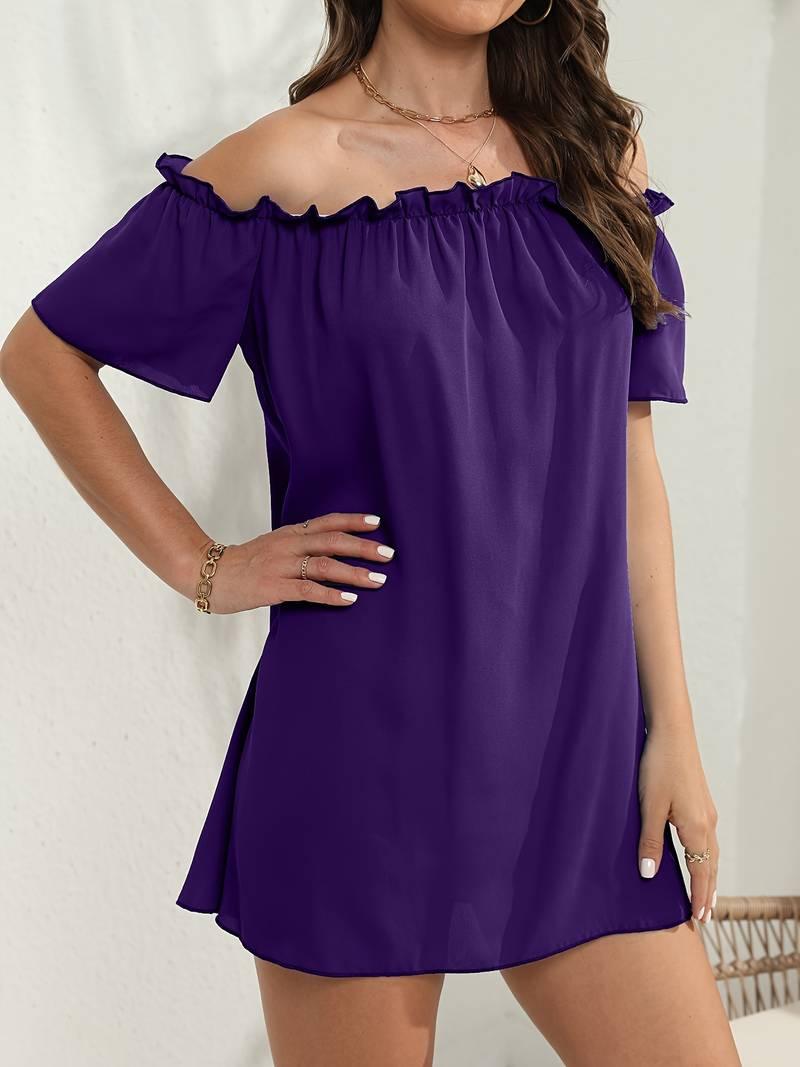 Amelia – schulterfreies sommerkleid mit kurzen armeln - LOVEZOE