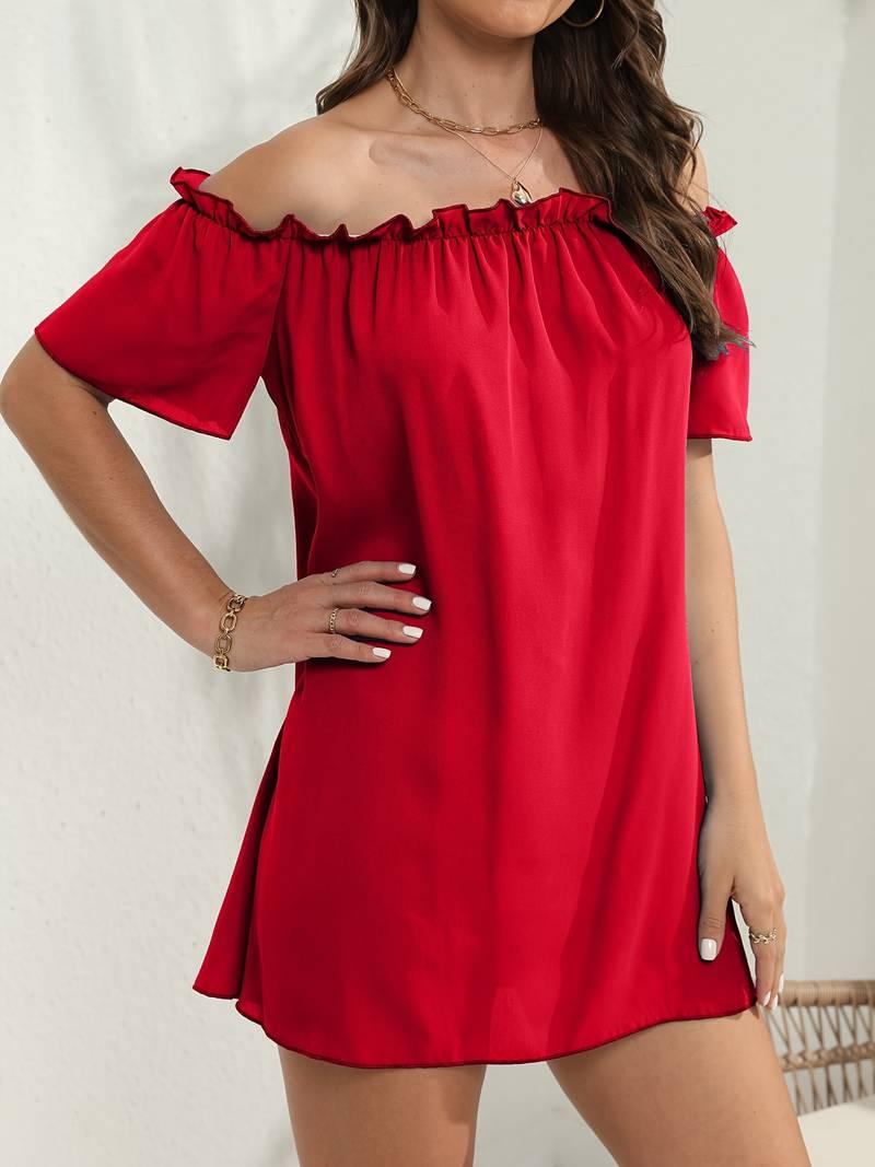 Amelia – schulterfreies sommerkleid mit kurzen armeln - LOVEZOE