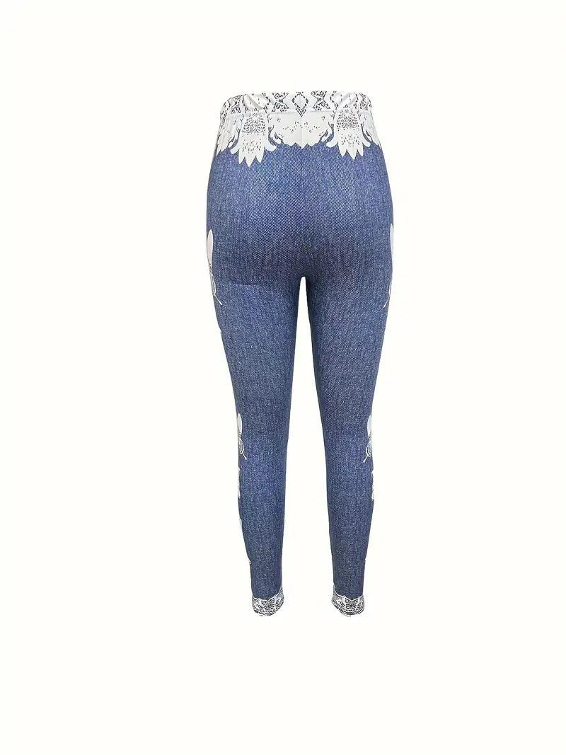 Abigail – schmale leggings mit schmetterlingsprint - LOVEZOE