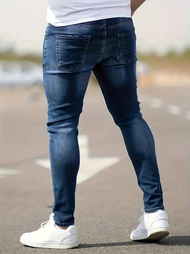 Christopher – röhrenjeans mit rissen für männer - LOVEZOE