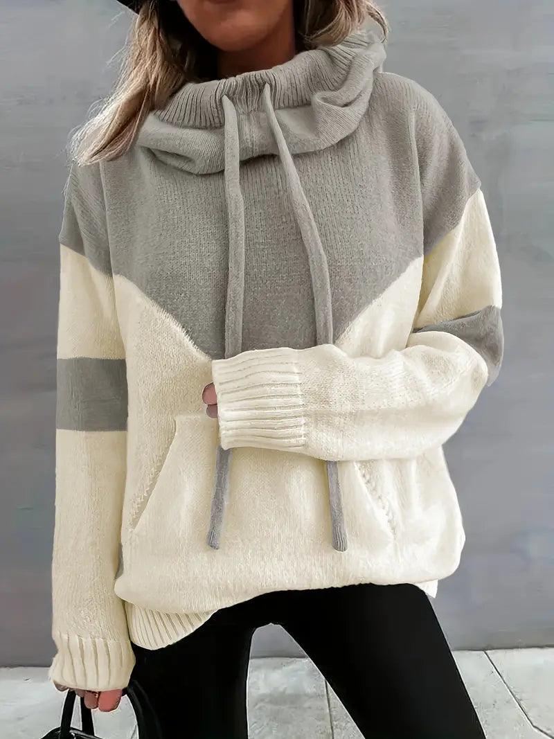 Ashley – lässiger farbblockpullover - LOVEZOE