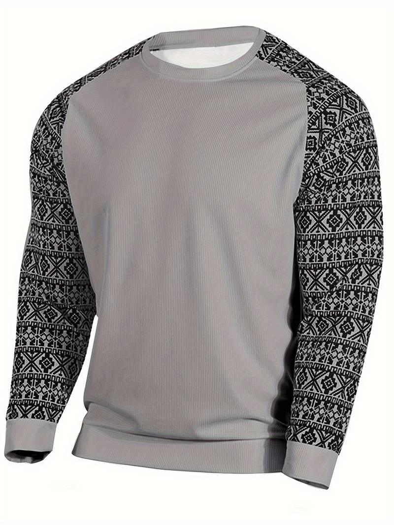 James – ethno-farbblock-langarmpullover für herren - LOVEZOE