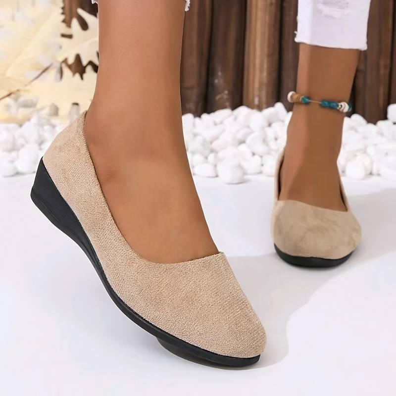 Sophia – solide slip-on-schuhe mit flacher sohle - LOVEZOE