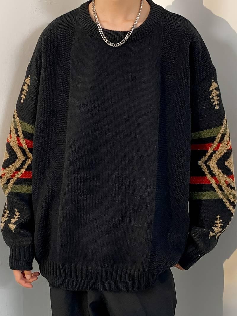 John – pullover mit geometrischem print für männer - LOVEZOE