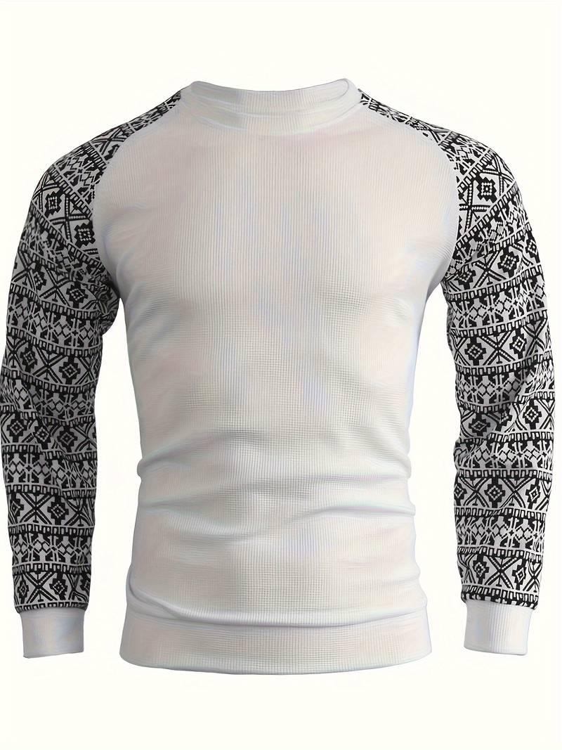 James – ethno-farbblock-langarmpullover für herren - LOVEZOE