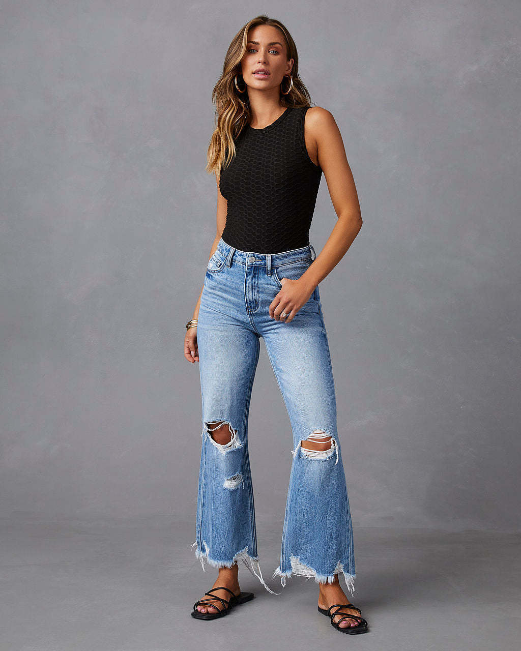 Super Stylische Damen High-Waist Jeans im lässigen Washed Look