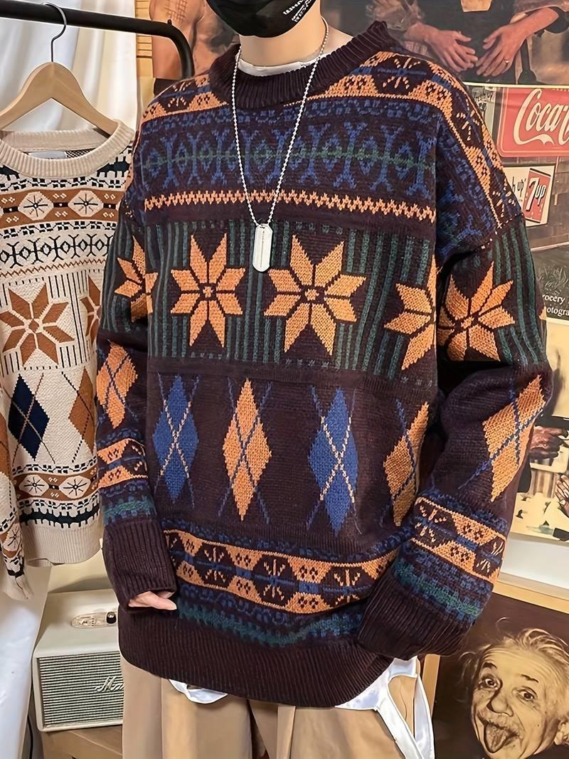 Thomas – pullover mit geometrischem musterdesign für männer - LOVEZOE