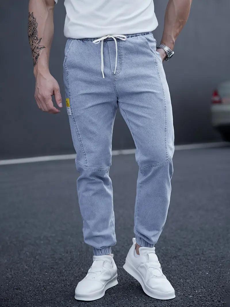 Elijah – lässige tapered-jeans mit taillenkordelzug - LOVEZOE