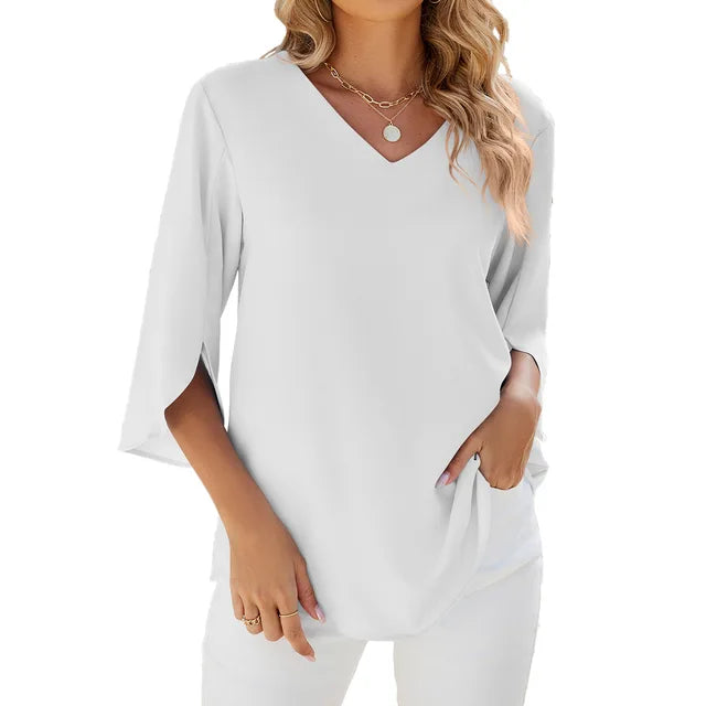 Soft | Elegante Bluse mit V-Ausschnitt für Damen