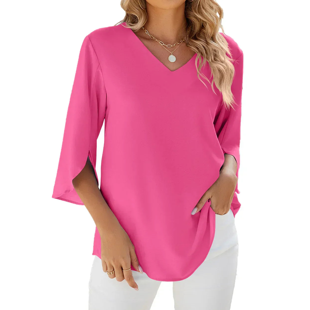 Soft | Elegante Bluse mit V-Ausschnitt für Damen