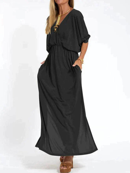 Luli – freizeitkleid für damen mit v-ring und schlitzen - LOVEZOE