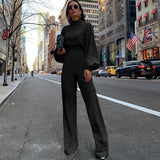 WOLFF Reine Farbe Halber Kragen Jumpsuits