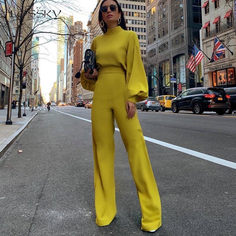 WOLFF Reine Farbe Halber Kragen Jumpsuits