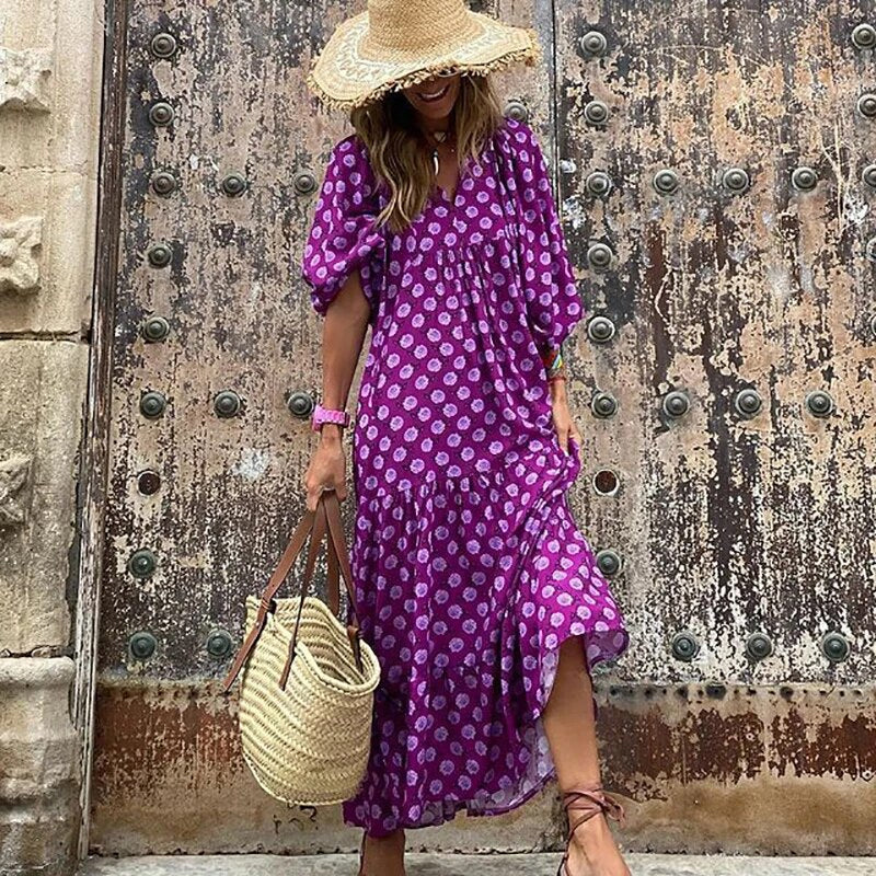 Strandkleid Mit Puffärmeln