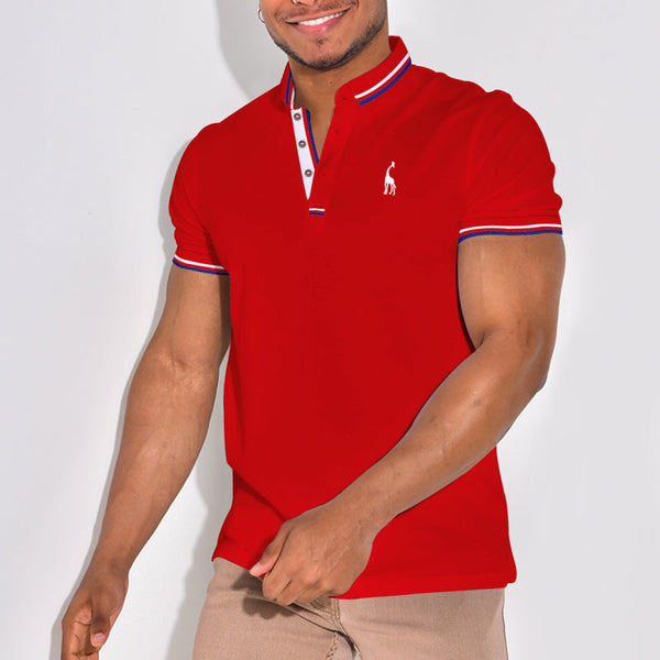 Rene – Stylisches Poloshirt mit Emblem und Farbakzenten