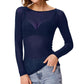 Harlany | Damen Langarm Mesh Top