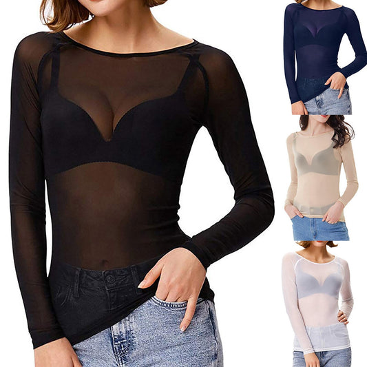 Harlany | Damen Langarm Mesh Top